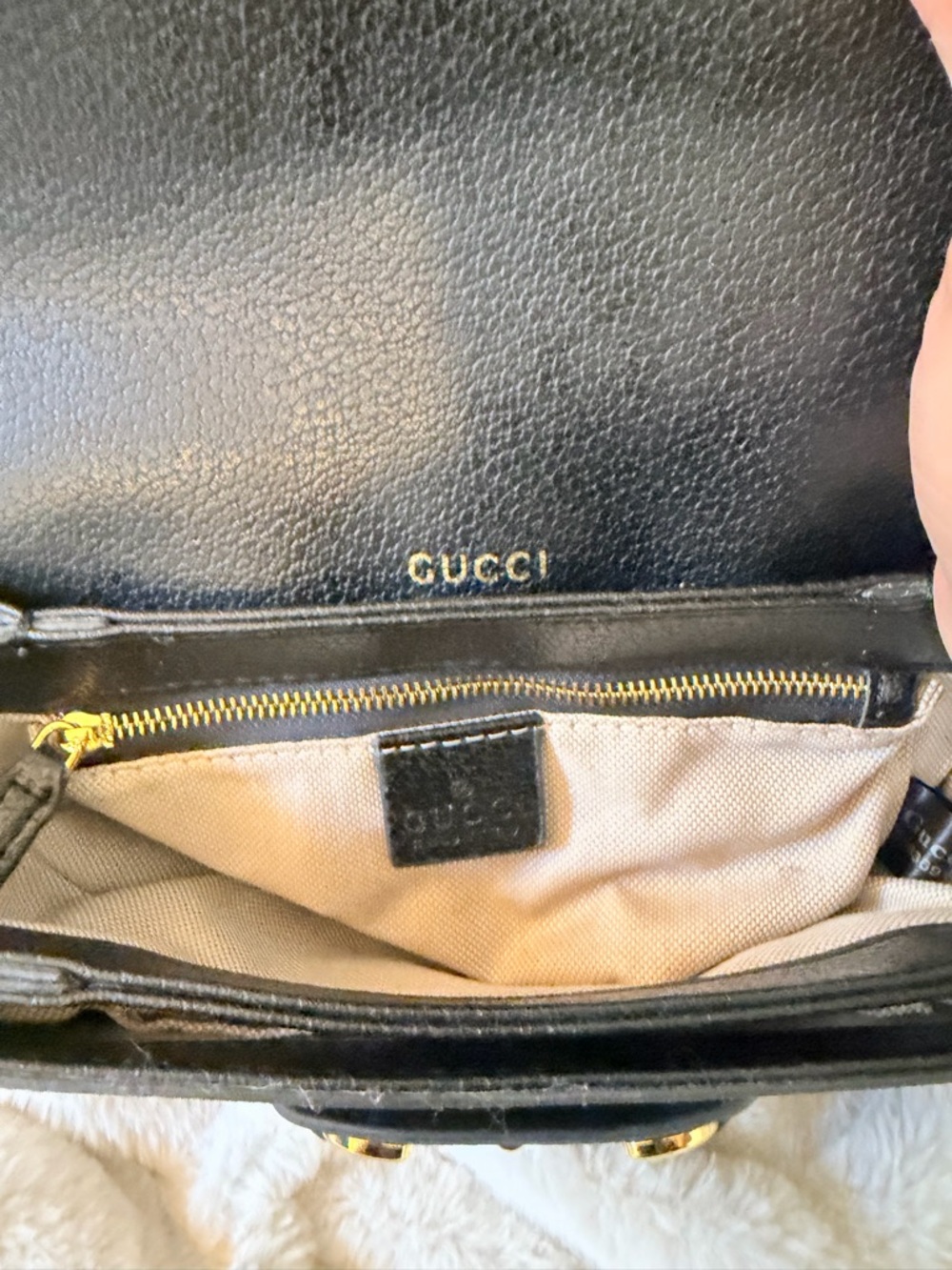 Gucci Horsebit 1955 Black GG Denim Shoulder Crossbody bag - Picture 8 of 13